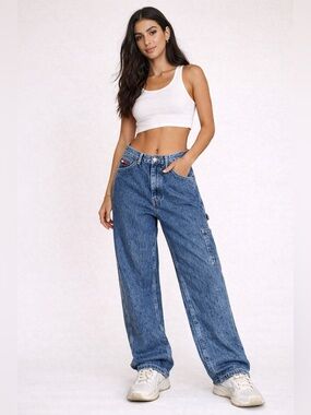 Tommy Hilfiger Carpenter Jeans Y2K Baggy Skater Denim 90s Vintage 14